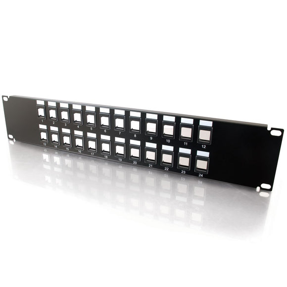 C2G 03859 24-Port Blank Keystone/Multimedia Patch Panel, Black