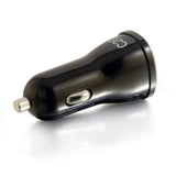 C2G USB Smart Car Charger with 2 Ports Electronics Cable Connector Black (21070)