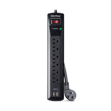 CyberPower CSP604U Professional Surge Protector, 1200J/125V, 6 Outlets, 2 USB Charge Ports, 4ft Power Cord