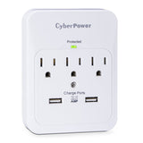 CyberPower CSP300WUR1 5 Outlet Surge Wall Tap with 2 USB Charger