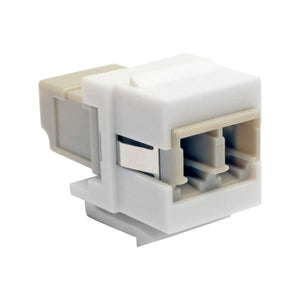 Tripp Lite Duplex Multimode Fiber Coupler, Keystone Jack, LC to LC, White