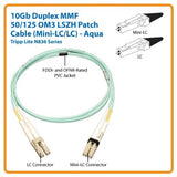 Tripp Lite 2M N836-02M 6 Feet 10G Duplex MMF 50/125 OM3 Fiber Cable Mini-LC/LC (Aqua)