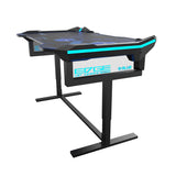 EBLUE 37236 RGB Glowing PC Gaming Desk 2.0, Large, Blue