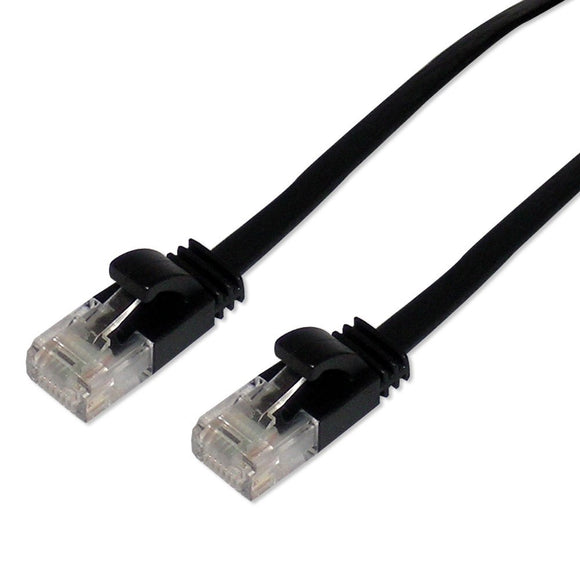 BlueDiamond 730952 Retail Cat6 Flat Patch Cable, Black, 14ft