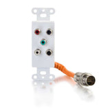 C2G 60098 RapidRun Component Video + RCA Stereo Audio Wall Plate, White