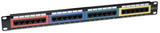 24-Port Color Coded Patch Panel in Black (CAT-6)