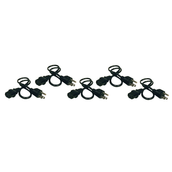 Tripp Lite P030-002-5 2 -Feet NEMA 5-15P to IEC-320-C13 Power Cords, 5 Pack (Black)