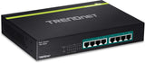 TRENDnet 8-Port 10/100 Mbps GREENnet PoE+ Switch Rack Mountable, 8 x 10/100 Mbps PoE+ Ports, Up to 30 Watts Per Port with 125 W Total Power Budget, TPE-T80H