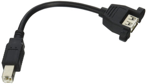 C2G / Cables to Go 28065 USB 2.0 A Female to B Male Panel Mount Cable (Black)