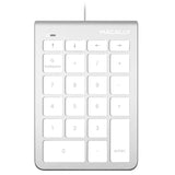 Macally Wired USB Numeric Keypad Keyboard for Laptop, Apple Mac iMac MacBook Pro/Air, Windows PC, or Desktop Computer with 5 Foot Cable & 22 Key Slim Number Pad Numerical Numpad - Silver (NUMKEY22)