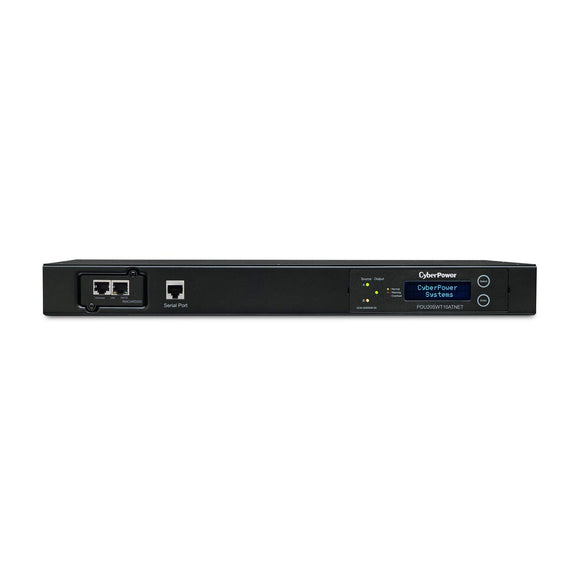 CyberPower PDU20SWT10ATNET Switched ATS PDU, 100-120V/20A, 10 Outlets, 1U Rackmount, Black