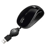 Adesso Ergonomic iMouse S8 - Retractable Optical USB Mouse (Black)