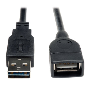 Tripp Lite UR024-001 1-Feet USB 2.0 Universal M/F Reversible Cable, Black