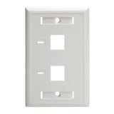 Tripp Lite N042-001-WH Keystone Faceplate, 2 Socket (White)