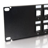 C2G 03859 24-Port Blank Keystone/Multimedia Patch Panel, Black