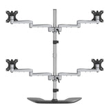 Quad-Monitor Stand - for up to 32" VESA Mount Monitors - Articulating - Steel & Aluminum - Four Monitor Mount (ARMQUADSS)