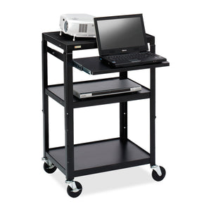 Bretford Adjustable Projector Cart, 32-Inch by 24-Inch by 42-Inch, Black