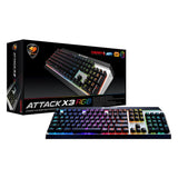 Cougar 37ATRM1MB. Attack X3 RGB Mechanical Keyboard - Red