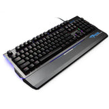 EBLUE Mazer MOBA Mechanical Gaming Keyboard - Led Backlit - 104 Keys Layout - 12 Multimedia Shortcuts - Ergo Detachable Wrist Rest