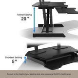 Ergotron - WorkFit Corner Standing Desk Converter - for Tabletops - 45 Inches, Black