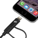 Amzer MFi Certified Lightning to Micro USB Sync and Charge Cable (3.2-Feet/1-Meter) - Black - Data Cable - Retail Packaging - Black