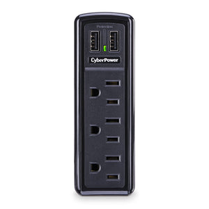 CyberPower CSP300WU Professional 3-Outlets Surge Protector 2 USB Charging Ports 918 Joules