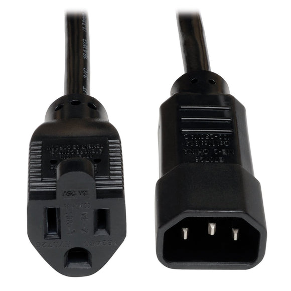 Standard Computer Power Cord 10a,18awg (Iec-320-C14 to Nema 5-15r) 2-Ft.