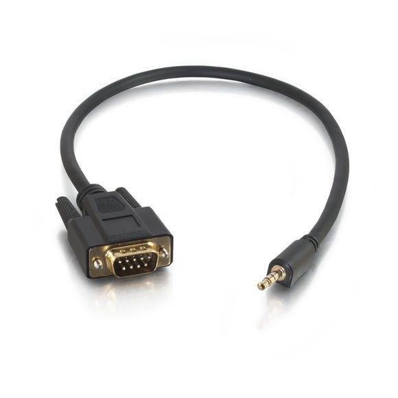 C2G 02444 Velocity DB9 Male to 3.5mm Male Serial RS232 Adapter Cable, Black (1.5 Feet, 0.45 Meters)