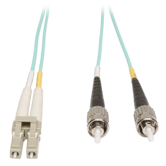 Tripp Lite N818-03M 10 Feet 10Gb Multimode Duplex 50/125 LSZH Fiber Patch Cable LC/ST - 3M (Aqua)