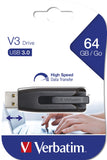 Verbatim Store and Go V3 64 GB USB 3.0 Flash Drive 49174 (Black/Gray)