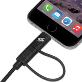 Amzer MFi Certified Lightning to Micro USB Sync and Charge Cable (3.2-Feet/1-Meter) - Black - Data Cable - Retail Packaging - Black