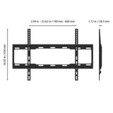 Promounts Flat Low Profile TV Wall Mount Bracket for 42-80" TVs up to 100 lbs, VESA up to 600x400 with Bubble Level (FF64), Black