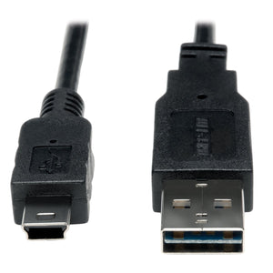 Tripp Lite UR030-006 6-Feet USB 2.0 Universal Reversible Male to 5-Pin Mini Male Cable, Black