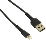 StarTech.com 6.5ft. / 2 m Heavy-Duty USB to Lightning Cable for iPhone & iPad - Black - MFi Certified (RUSBLTMM2MB)