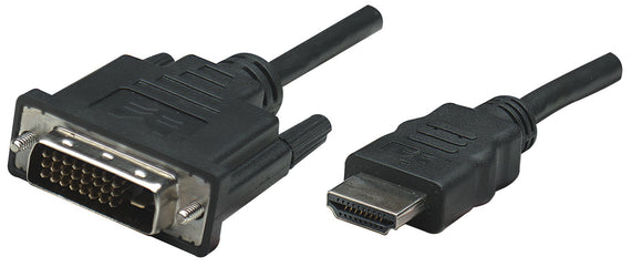 Manhattan HDMI Cable HDMI-DVI-D 6-Feet/1.8m (372503)