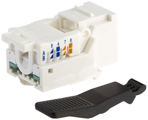 C2G 35219 Cat6 RJ45 Unshielded Toolless Keystone Jack, TAA Compliant, White