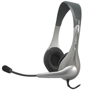 Stereo Ambidextrous Design Headset W/ Mic 3.5mm 7ft Vinyl