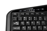 Adesso WKB-4500UB - Wireless Ergonomic Desktop Touchpad Keyboard, Split Keys Design, Palm Rest, Media Control Hotkeys, Long Battery Life - Compatible for Laptop/Desktop/PC/Windows XP/7/8/10