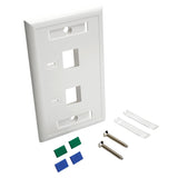 Tripp Lite N042-001-WH Keystone Faceplate, 2 Socket (White)