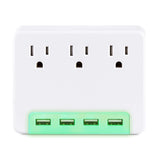 CyberPower P3WUH Multi-Hue Lighted Power Wall Tap, 3 Outlets, 4 USB Charge Ports