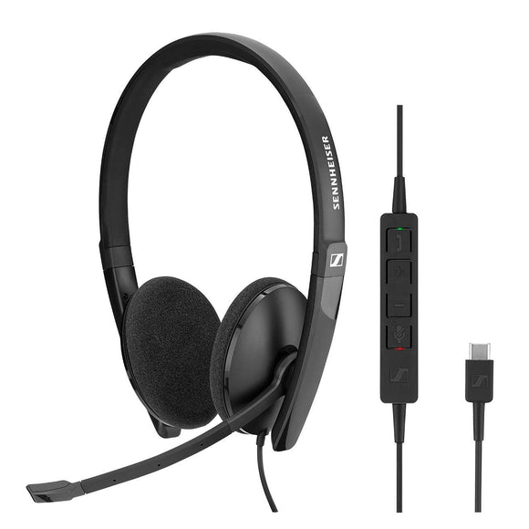 SENNHEISER SC 160 USB-C (508354) - Double- Sided (Binaural) Headset for Business Professionals | with HD Stereo Sound, Noise-Canceling Microphone, & USB-C Connector (Black)