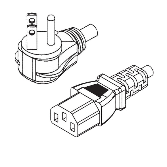 NA 3C Flat Plug 45 Powercord - 6ft