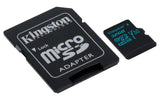 Kingston 32GB microSDHC Canvas Go 90R/45W U3 UHS-I V30 Card + SD Adptr