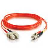 C2G 33117 OM1 Fiber Optic Cable - LC-SC 62.5/125 Duplex Multimode PVC Fiber Cable, Orange (13.1 Feet, 4 Meters)