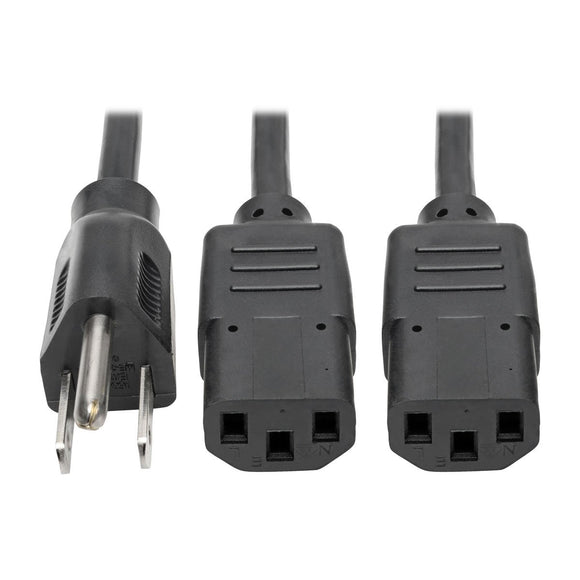 Tripp Lite P006-006-2 6-Feet AC Power Splitter Cable NEMA 5-15P to 2 x IEC-320-C13