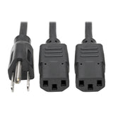 Tripp Lite P006-006-2 6-Feet AC Power Splitter Cable NEMA 5-15P to 2 x IEC-320-C13