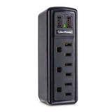 CyberPower CSP300WU Professional 3-Outlets Surge Protector 2 USB Charging Ports 918 Joules