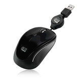 Adesso Ergonomic iMouse S8 - Retractable Optical USB Mouse (Black)