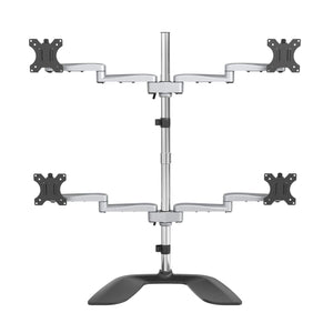 Quad-Monitor Stand - for up to 32" VESA Mount Monitors - Articulating - Steel & Aluminum - Four Monitor Mount (ARMQUADSS)