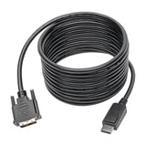 Tripp Lite DisplayPort to DVI-D Adapter Converter Cable DP with Latches, M/M 1080p at 60Hz 15ft 15'